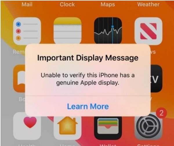 iPhone Screen Repair Warning